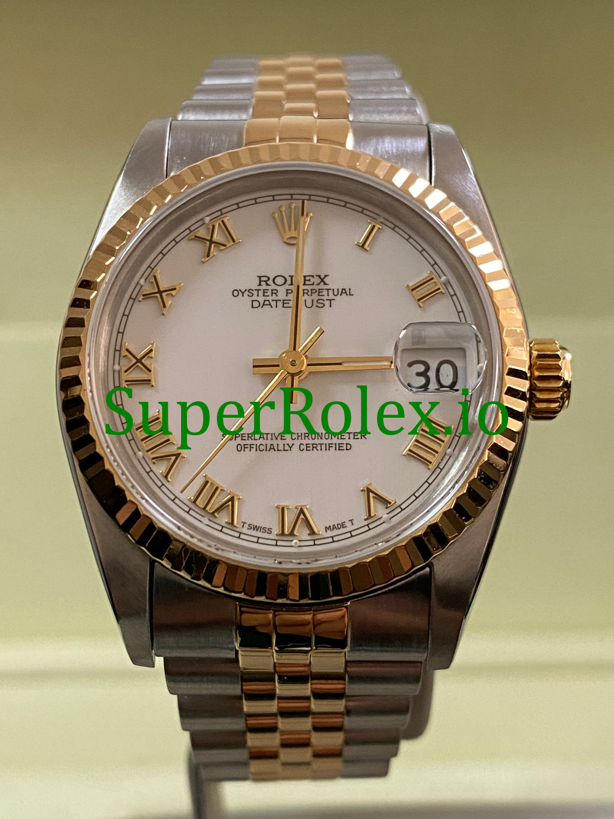 Rolex Datejust 31 Yellow Gold White Roman Dial Ref.68273