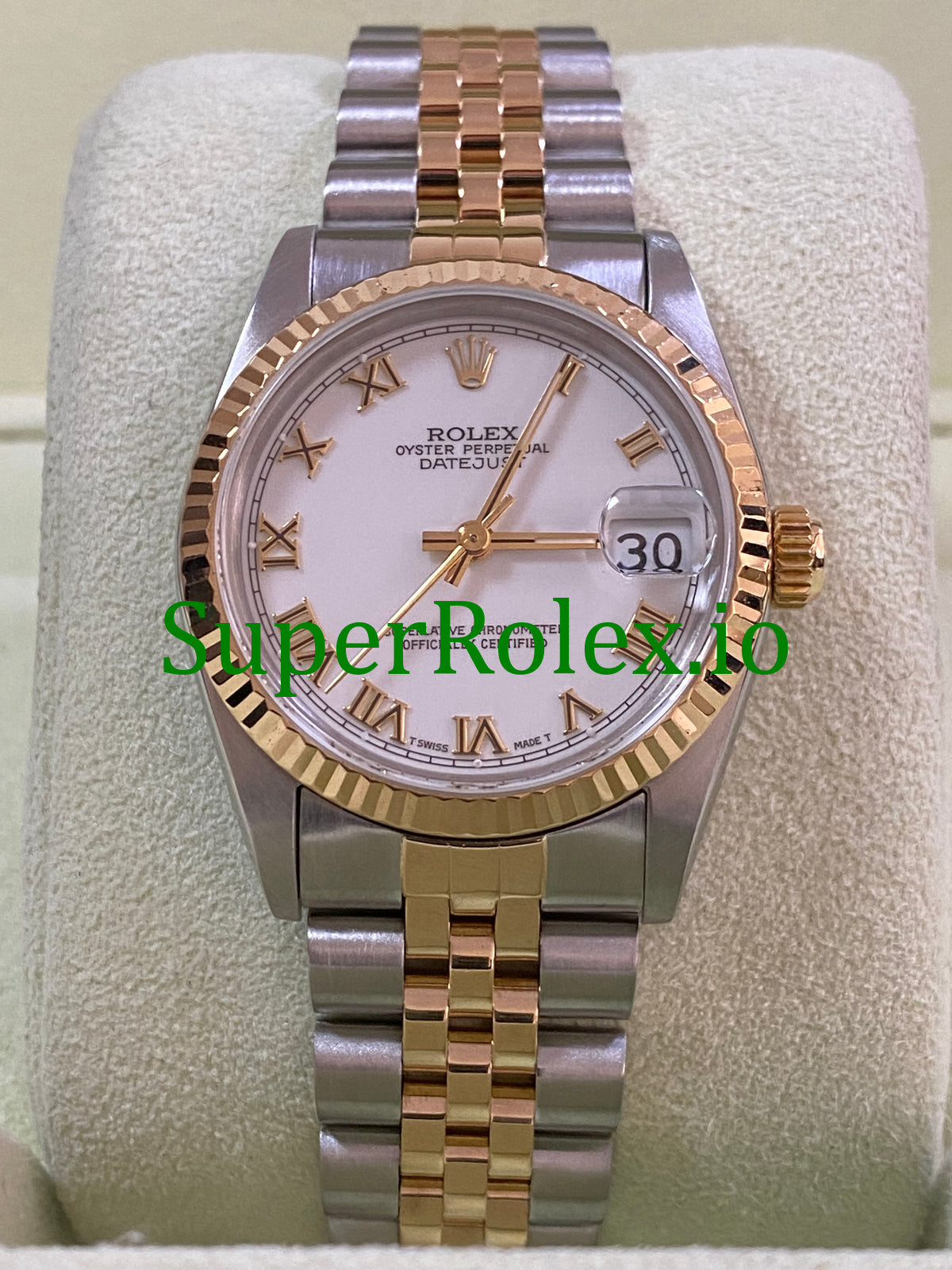 Rolex Datejust 31 Yellow Gold White Roman Dial Ref.68273