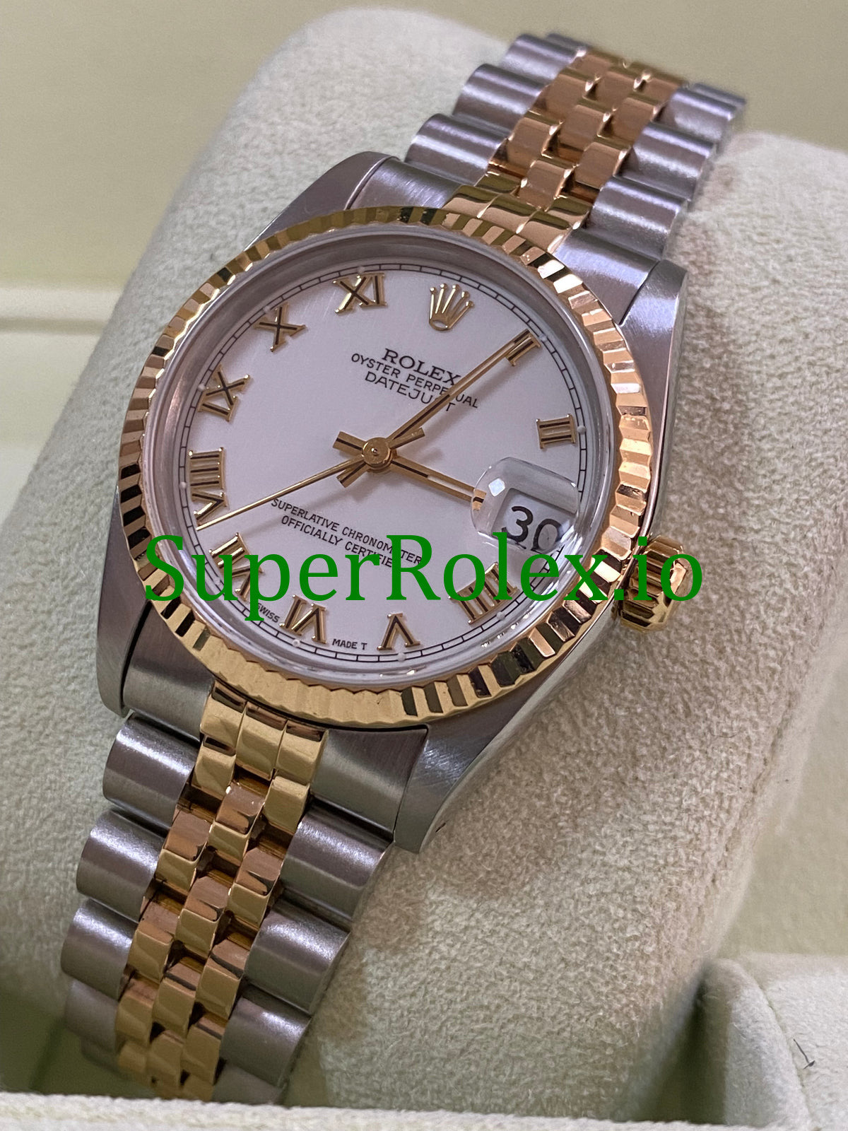 Rolex Datejust 31 Yellow Gold White Roman Dial Ref.68273