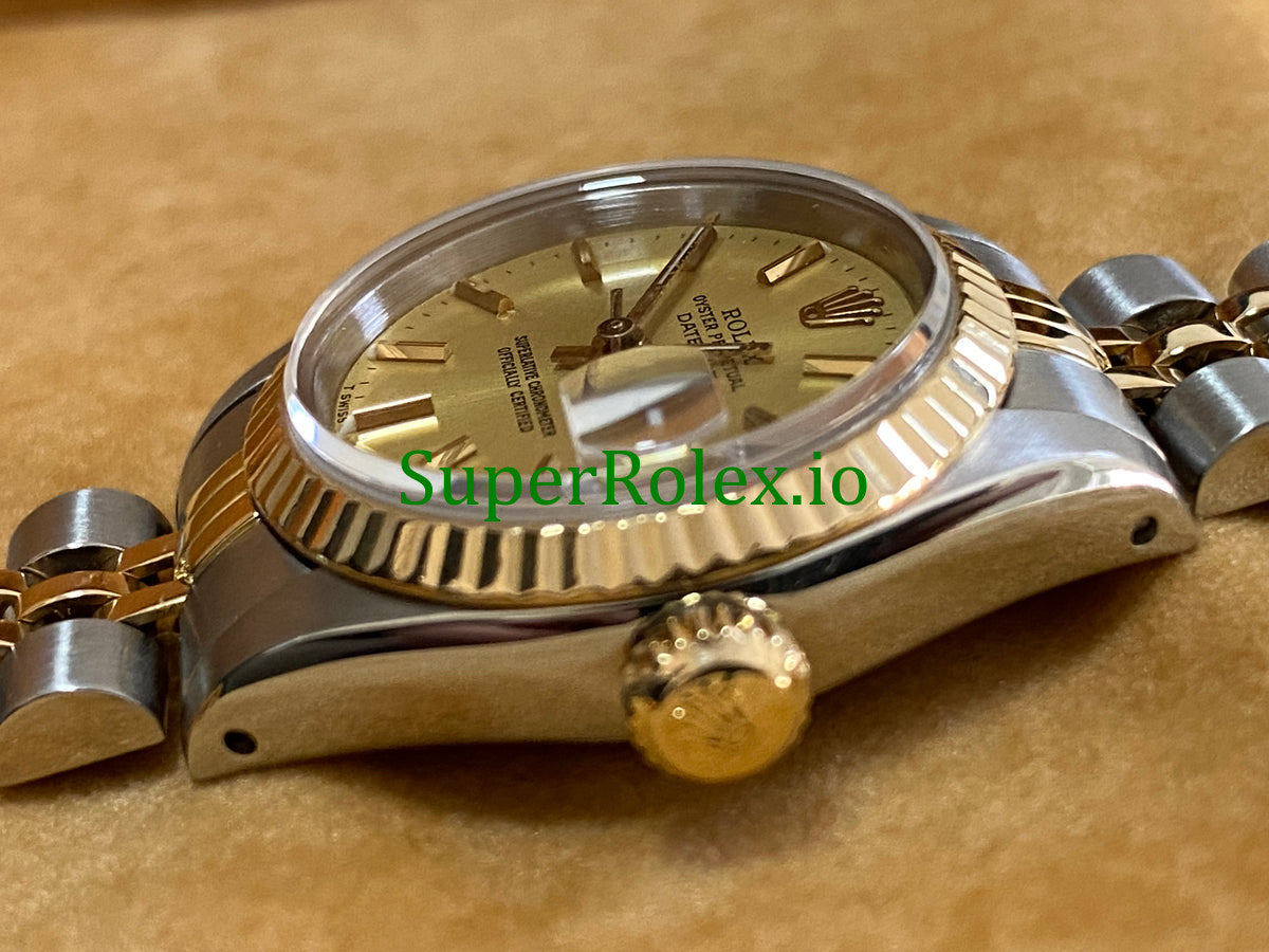 Rolex Lady-Datejust Steel and Yellow Gold Champagne Index Dial  Ref.69173