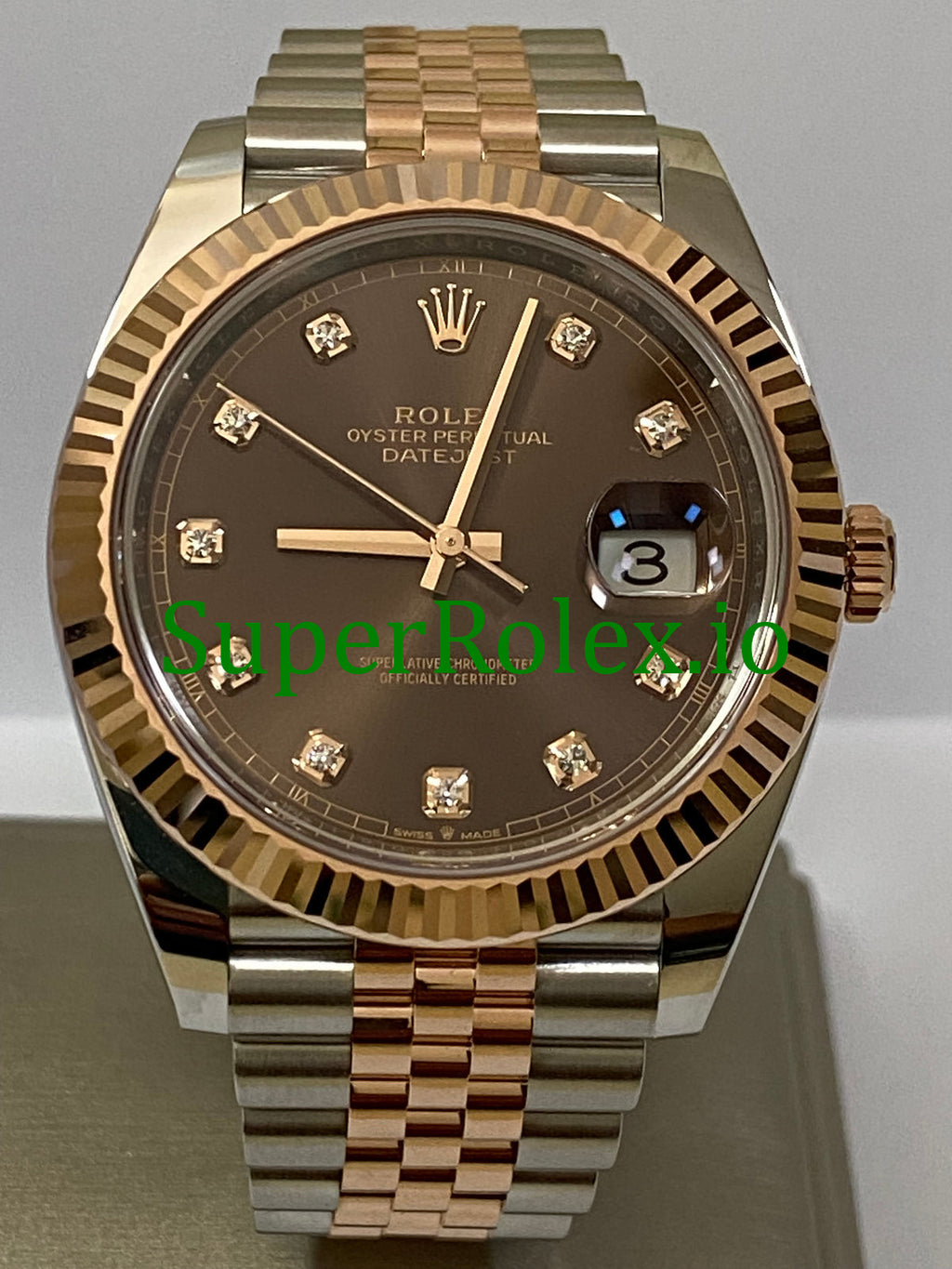 Rolex Datejust 41 Steel and Everose Gold Chocolate Diamond Dial Ref.126331