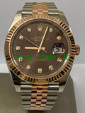 Rolex Datejust 41 Steel and Everose Gold Chocolate Diamond Dial Ref.126331