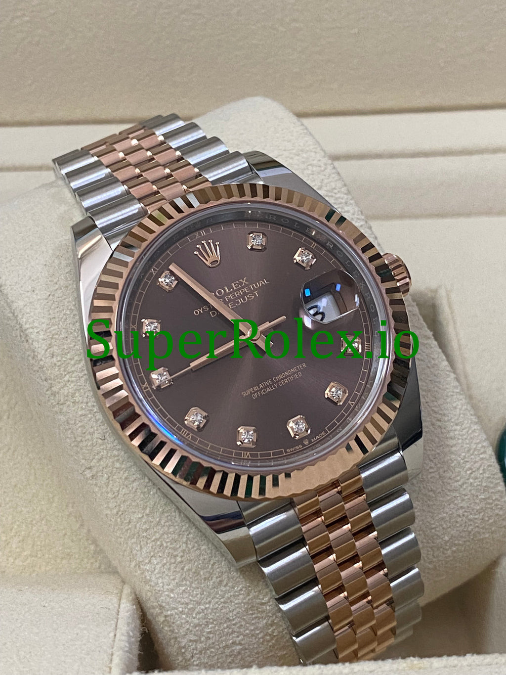 Rolex Datejust 41 Steel and Everose Gold Chocolate Diamond Dial Ref.126331