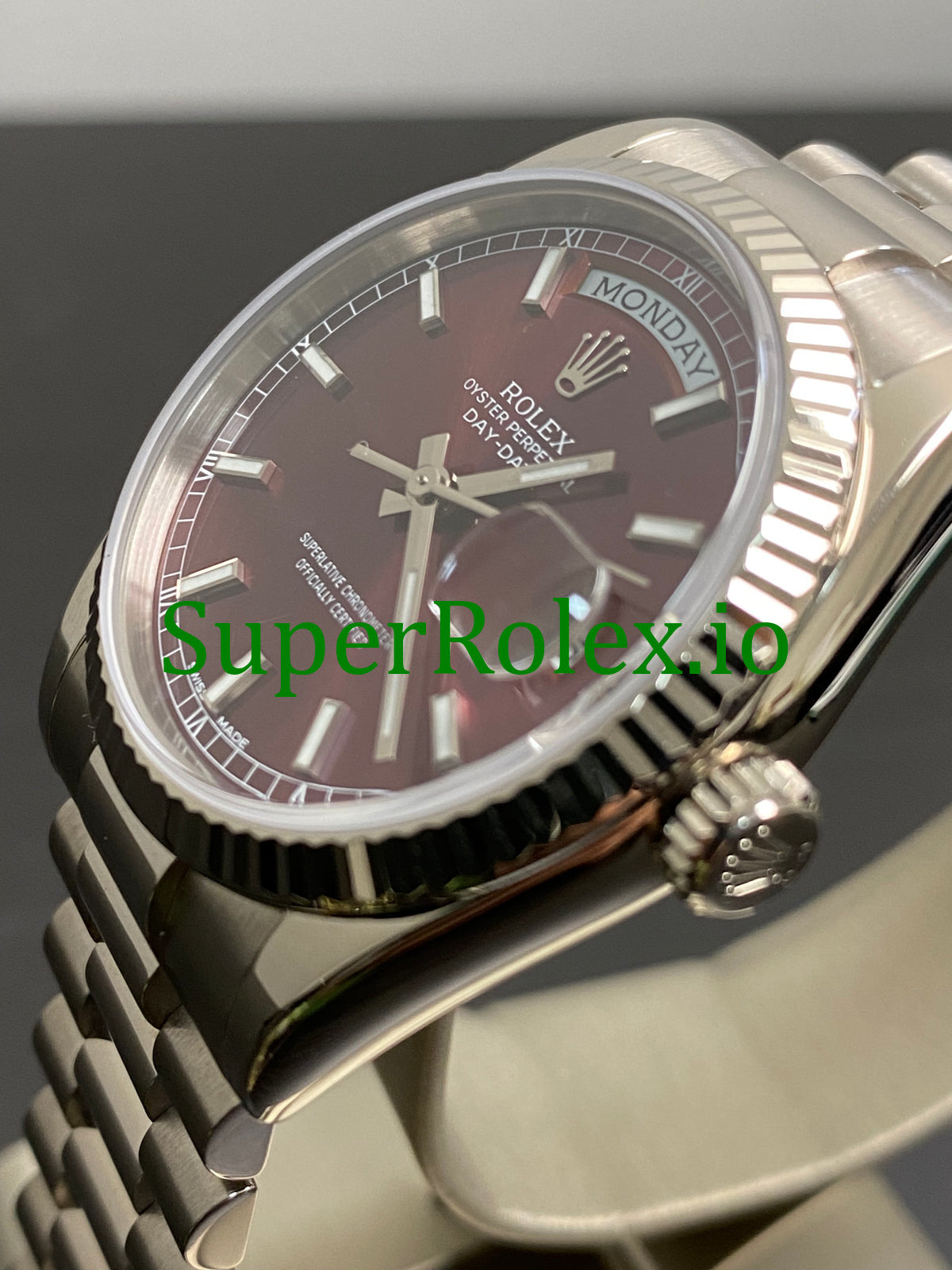 Rolex Day-Date 36MM White Gold Cherry Dial Ref.118239