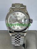 Rolex Lady-Datejust 28 Silver Roman Dial Ref.279174