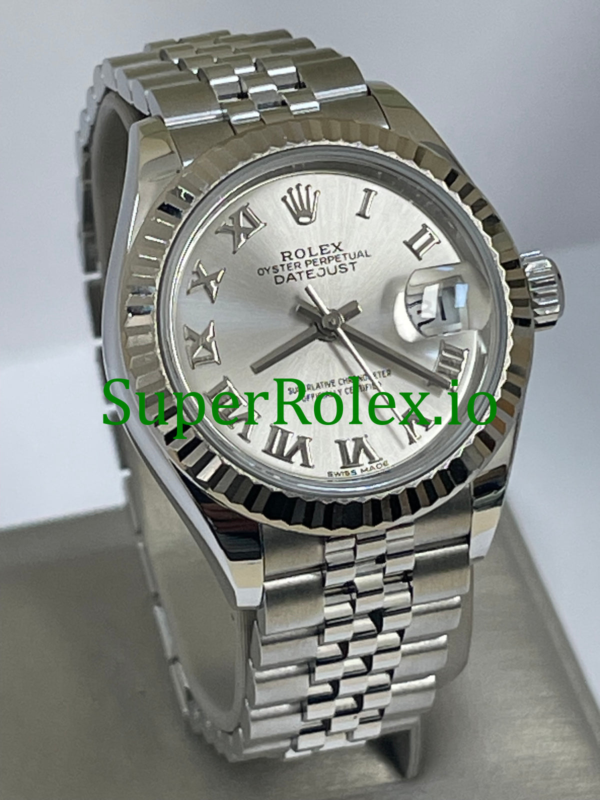 Rolex Lady-Datejust 28 Silver Roman Dial Ref.279174