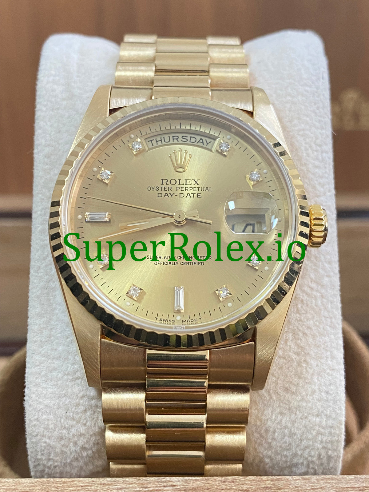 Rolex Day-Date 36MM Yellow Gold Diamond Dial Ref.18238