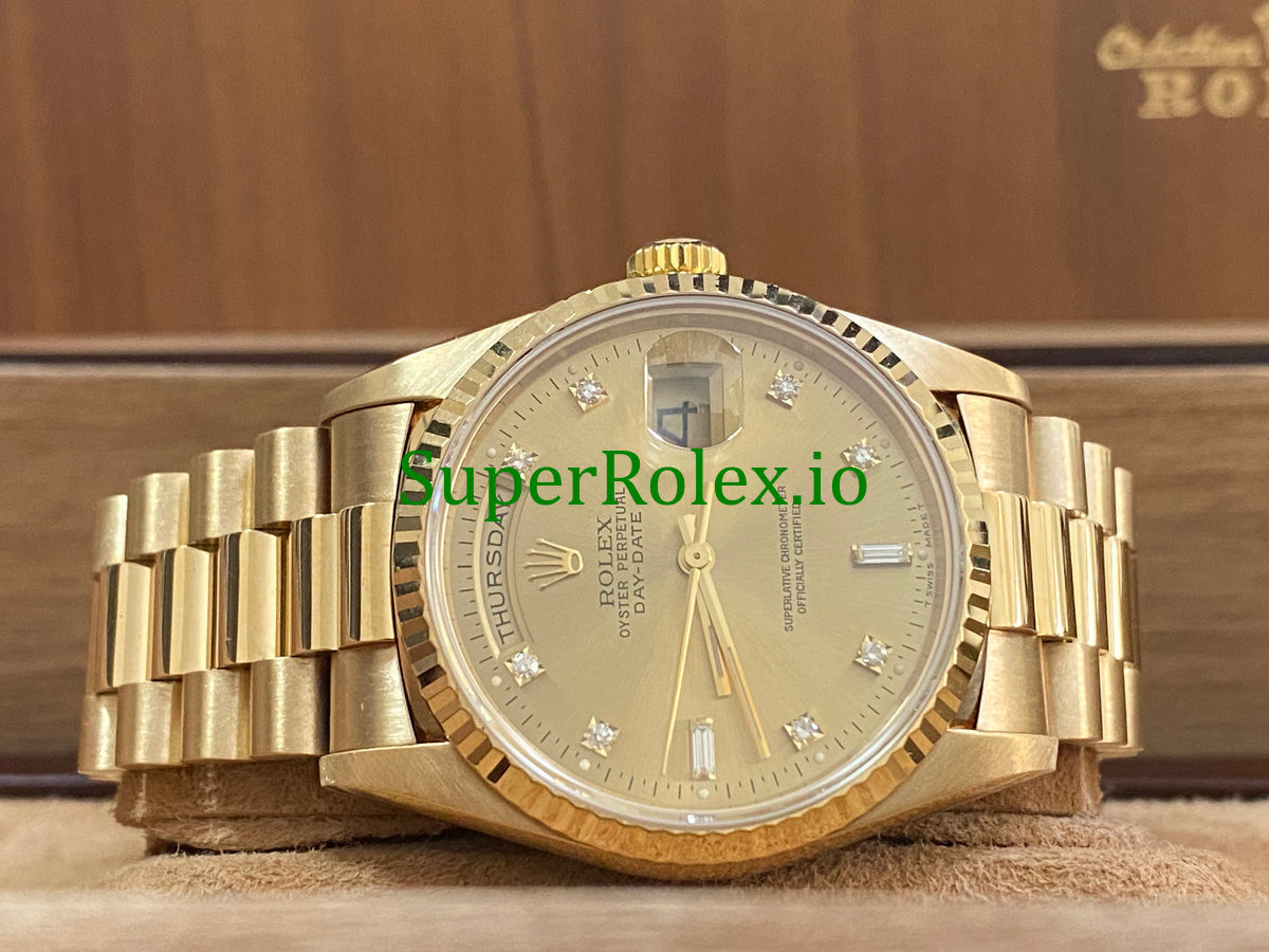 Rolex Day-Date 36MM Yellow Gold Diamond Dial Ref.18238