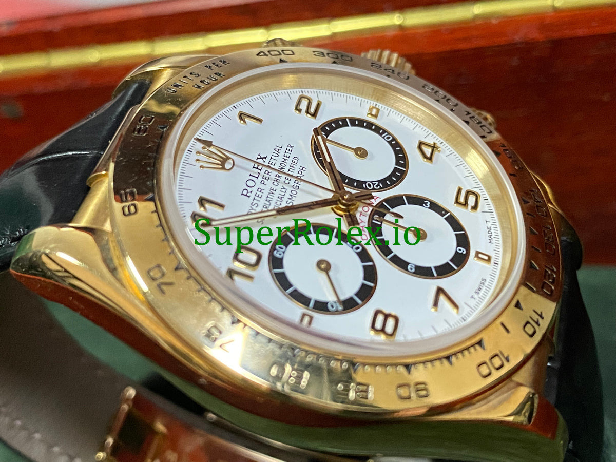 Rolex Daytona Yellow Gold White Arabic Dial Cosmograph Ref.16518