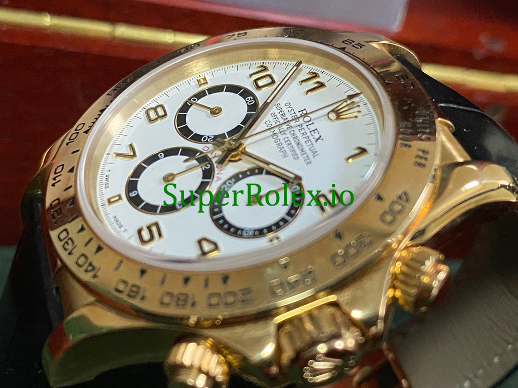 Rolex Daytona Yellow Gold White Arabic Dial Cosmograph Ref.16518