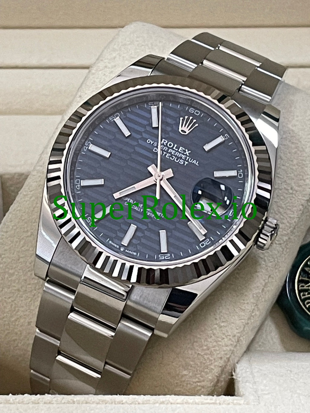 Rolex Datejust 41 Steel Bright Blue Fluted-Motif Dial Ref.126334