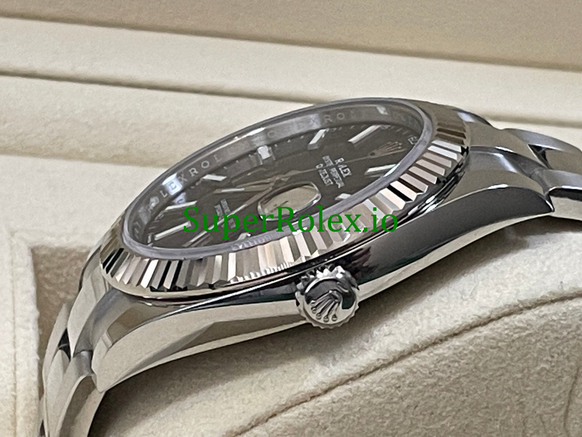 Rolex Datejust 41 Steel Bright Blue Fluted-Motif Dial Ref.126334