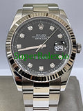Rolex Datejust 41 Steel and White Gold Rolesor Black Diamond Dial Ref.126334