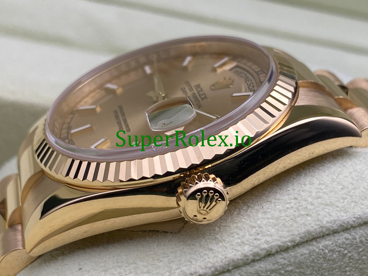 Rolex Day-Date 36MM Yellow Gold Champagne Index Dial Ref.118238