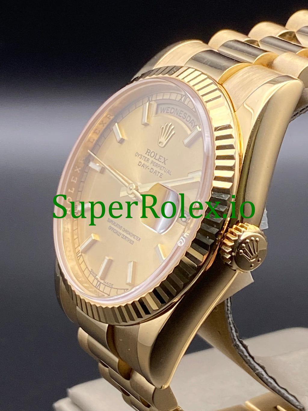 Rolex Day-Date 36MM Yellow Gold Champagne Index Dial Ref.118238