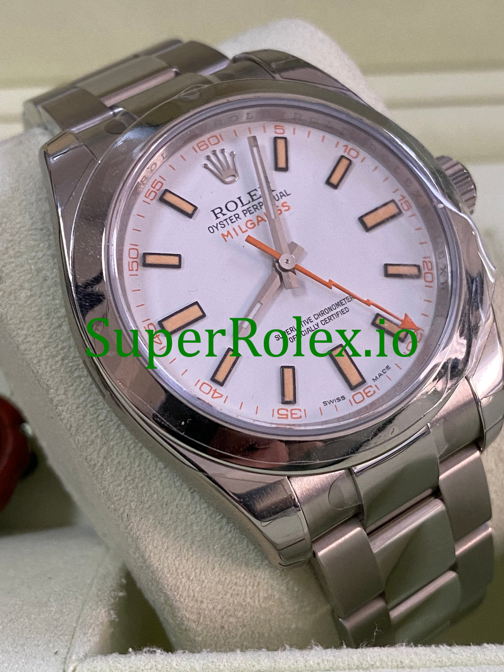 Rolex Milgauss Ref.116400 - M serial - White Dial u0026 Orange Accents