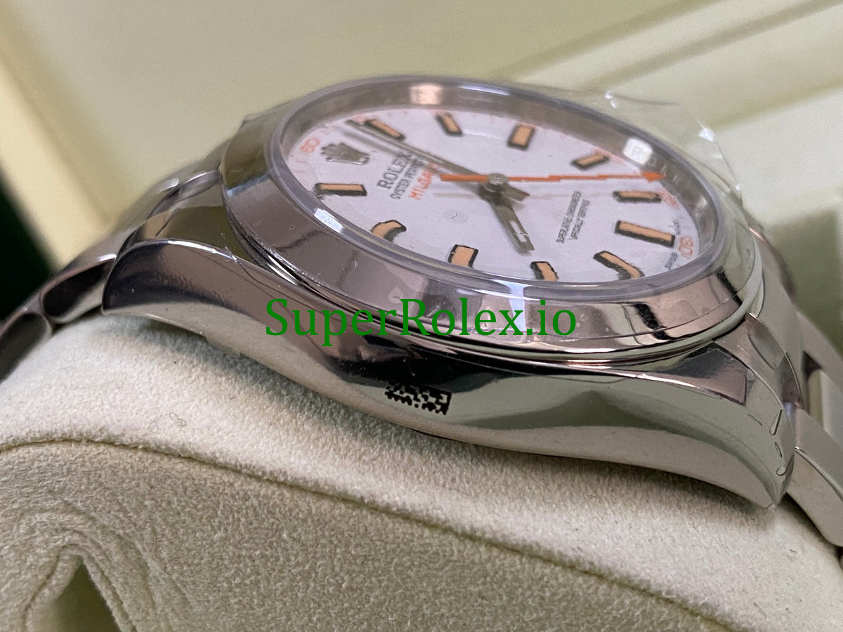 Rolex Milgauss Ref.116400 - M serial - White Dial u0026 Orange Accents