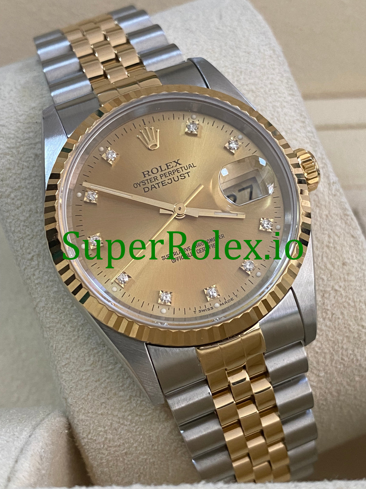 Rolex Datejust 36 Steel and Yellow Gold Diamond Dial Ref.16233