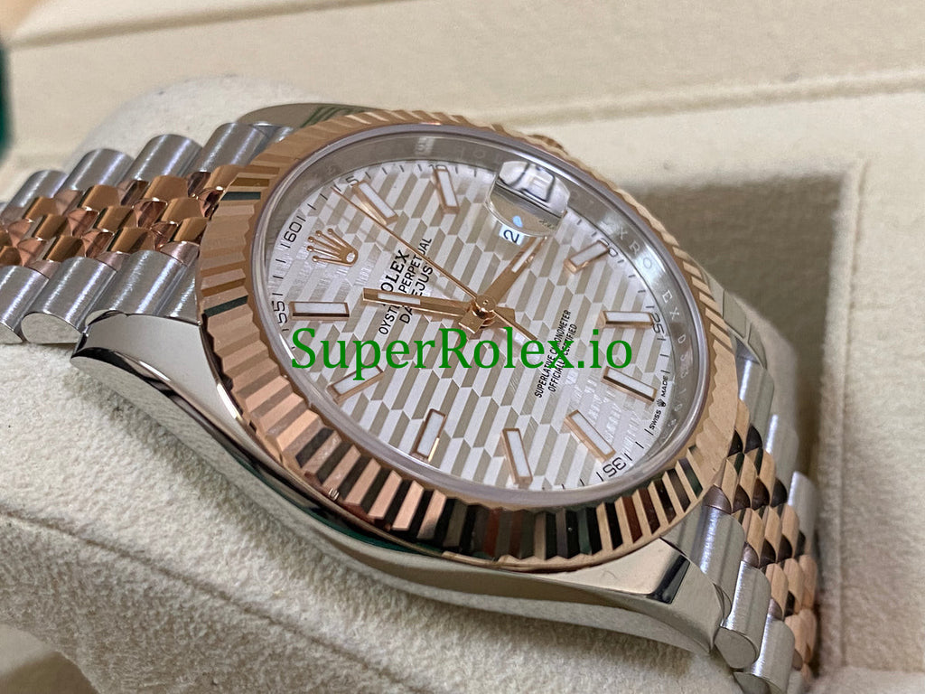 Rolex Datejust 41 Steel and Everose Gold Silver Fluted-Motif Dial Ref.126331