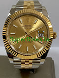Rolex Datejust 41 Yellow Gold Champagne Index Dial  Ref.126333