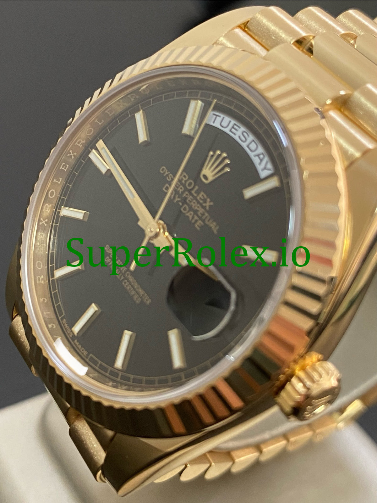 Rolex Day-Date 40MM Yellow Gold Ref.228238 Black Motif Dial