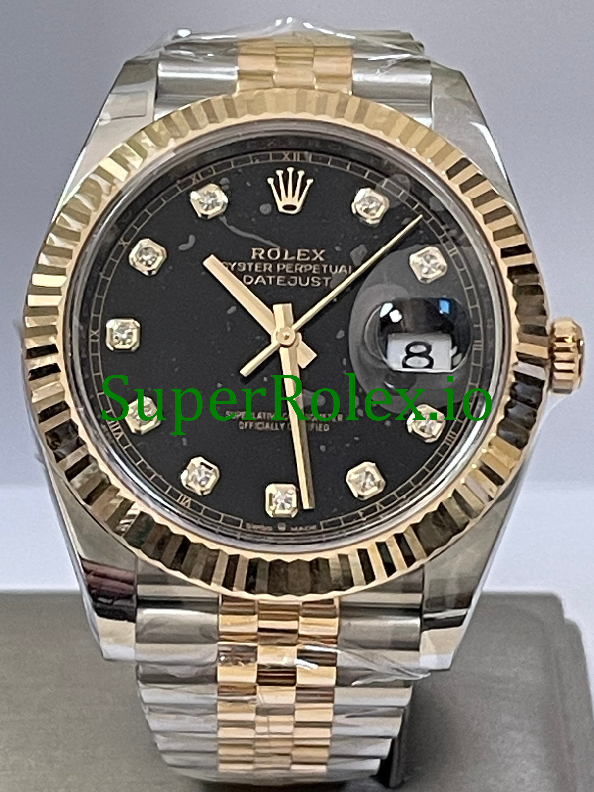 Rolex Steel and Yellow Gold Black Diamond Dial Datejust 41 Ref.126333