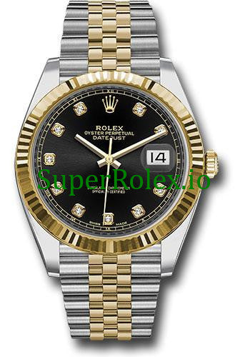 Rolex Steel and Yellow Gold Black Diamond Dial Datejust 41 Ref.126333