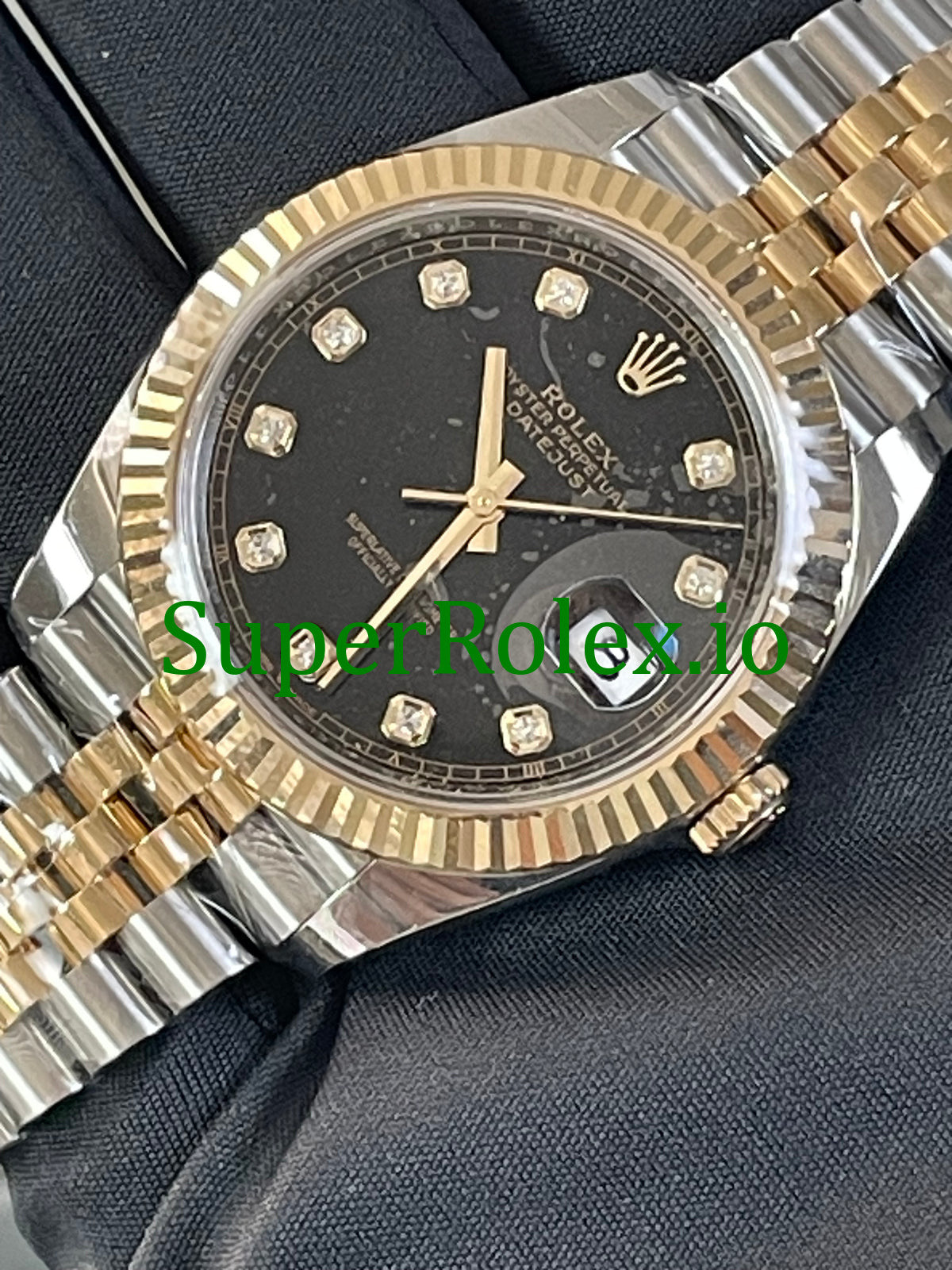 Rolex Steel and Yellow Gold Black Diamond Dial Datejust 41 Ref.126333