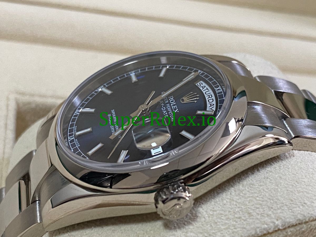 Rolex Day-Date 36MM White Gold Blue Index Dial Ref.118209