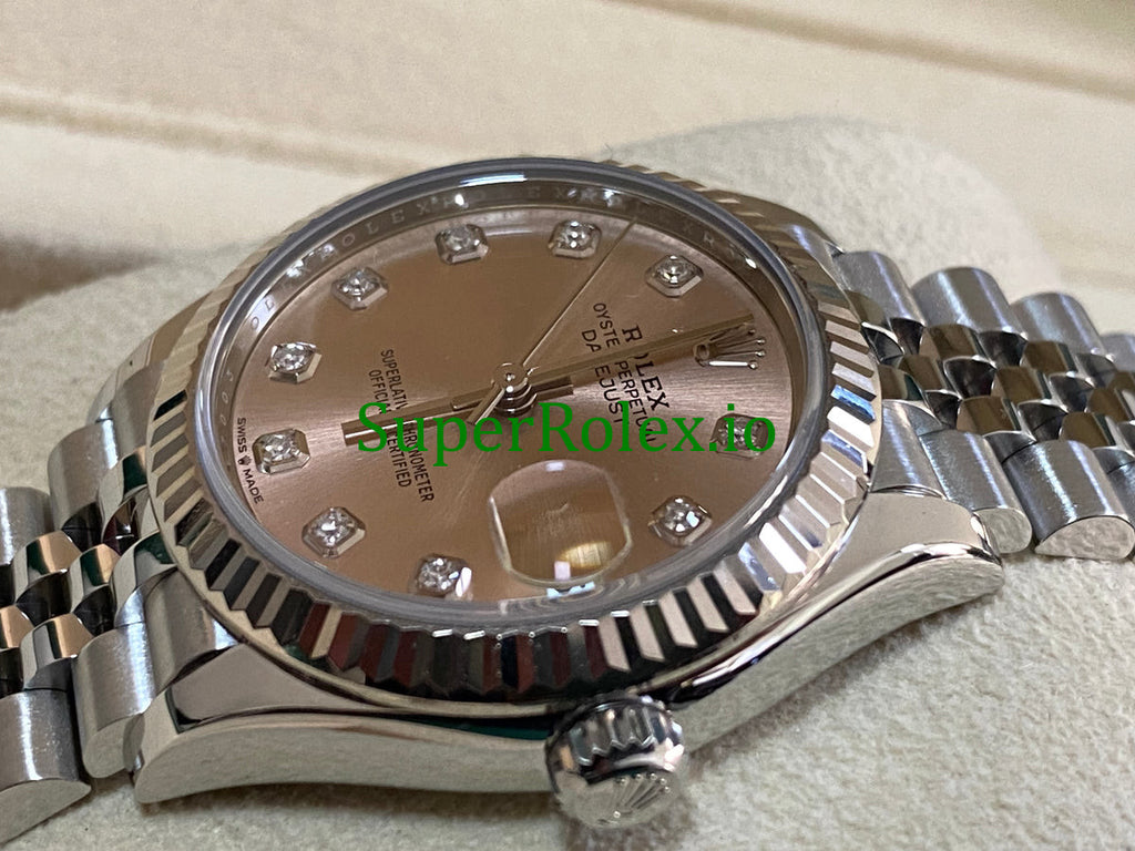 Rolex Datejust 31 Steel and White Gold Pink Diamond Dial Ref.278274