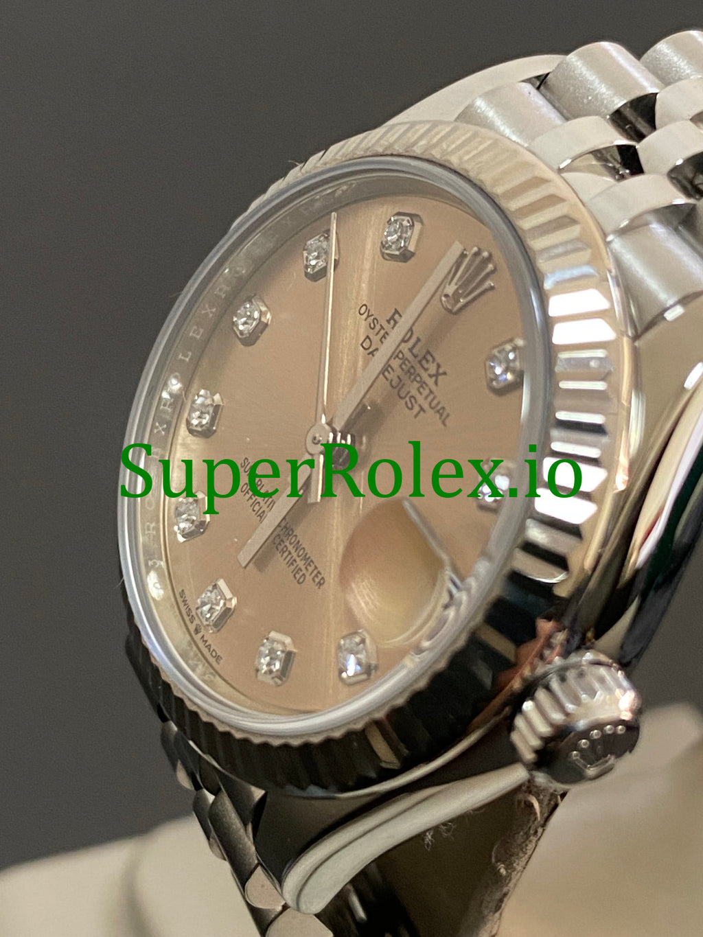 Rolex Datejust 31 Steel and White Gold Pink Diamond Dial Ref.278274