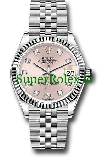 Rolex Datejust 31 Steel and White Gold Pink Diamond Dial Ref.278274