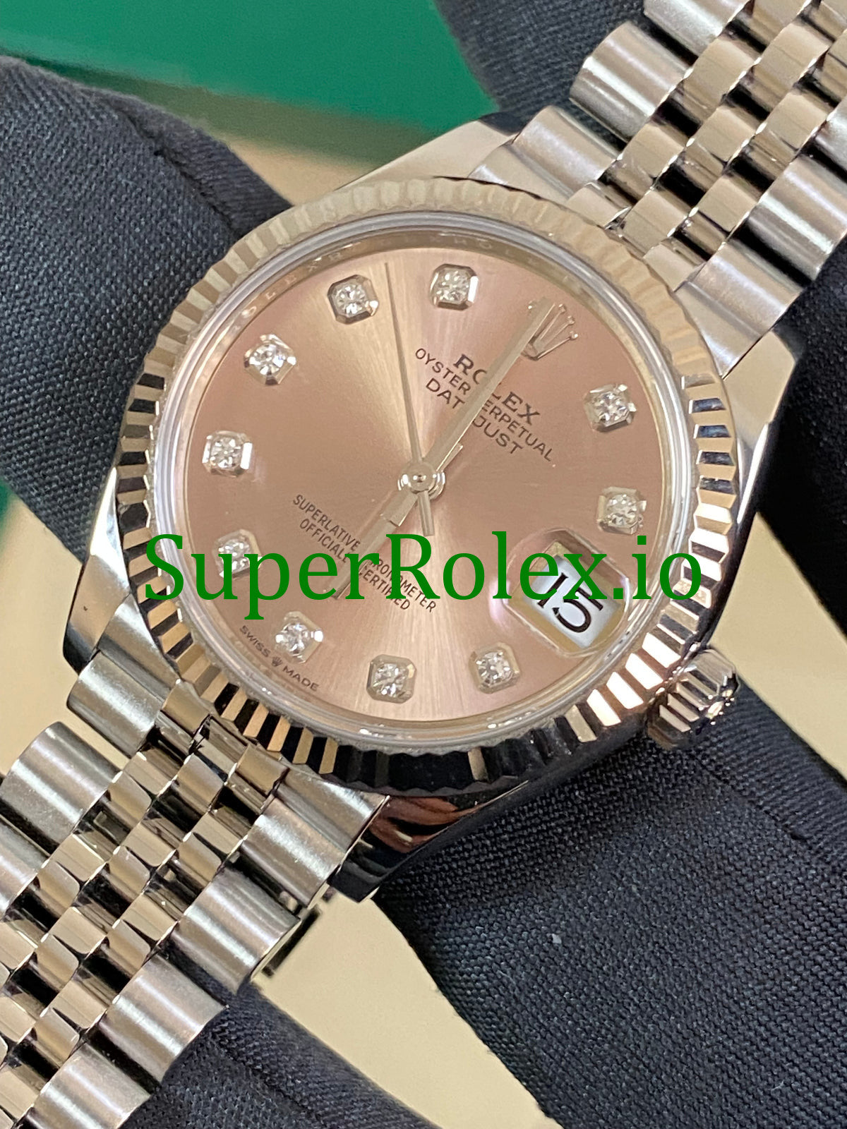 Rolex Datejust 31 Steel and White Gold Pink Diamond Dial Ref.278274