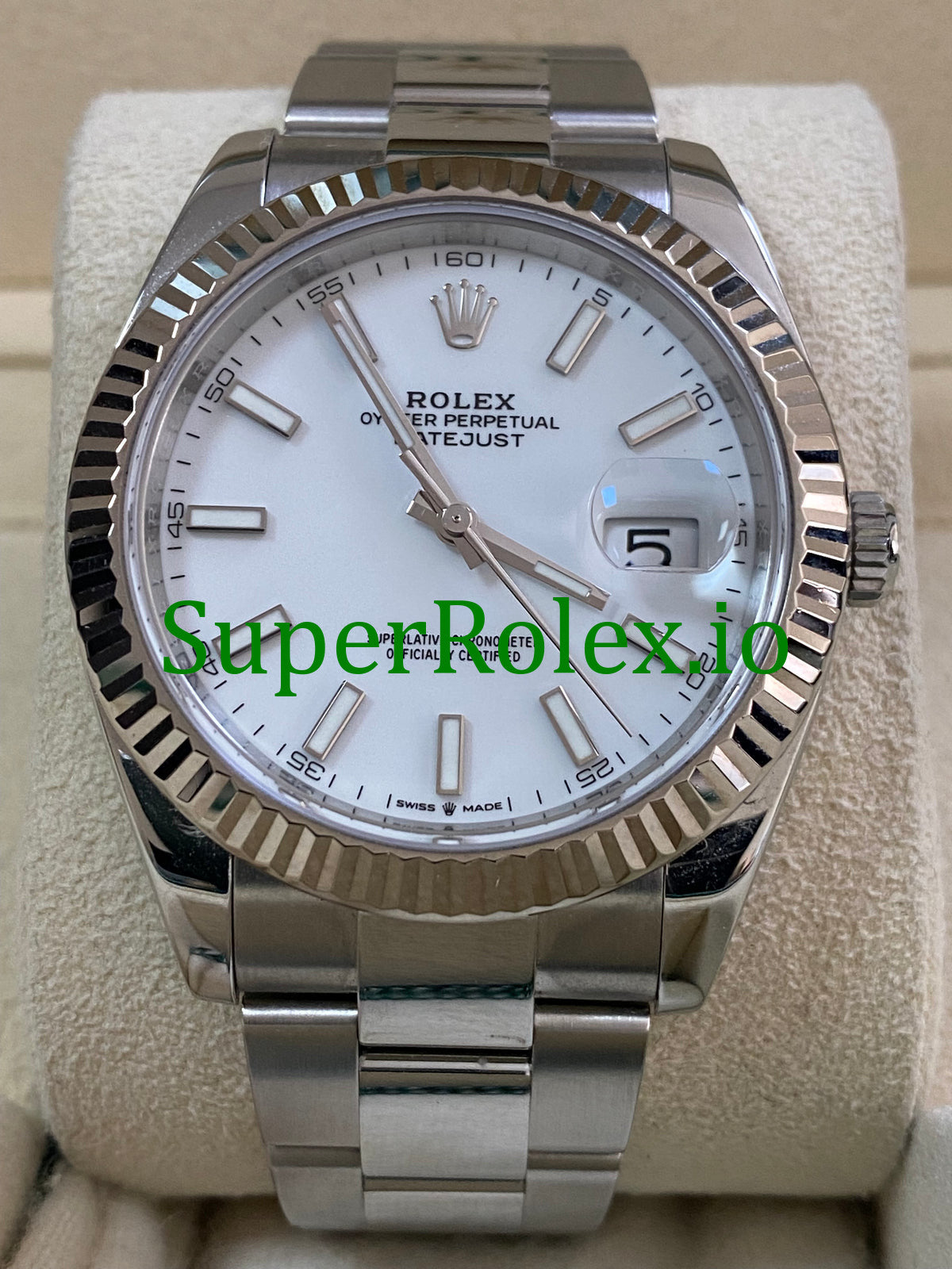 Rolex Datejust 41 Steel and White Gold Rolesor White Index Dial Ref.126334