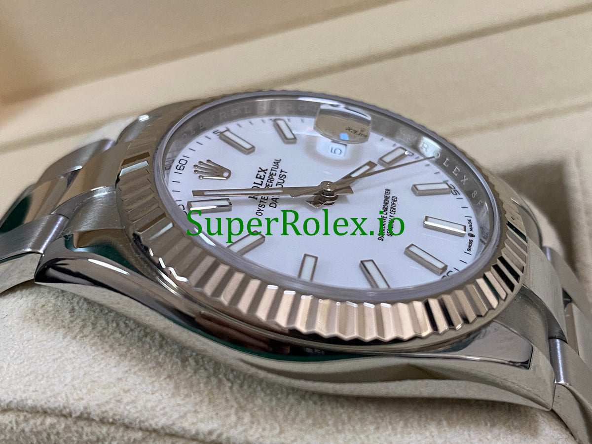 Rolex Datejust 41 Steel and White Gold Rolesor White Index Dial Ref.126334