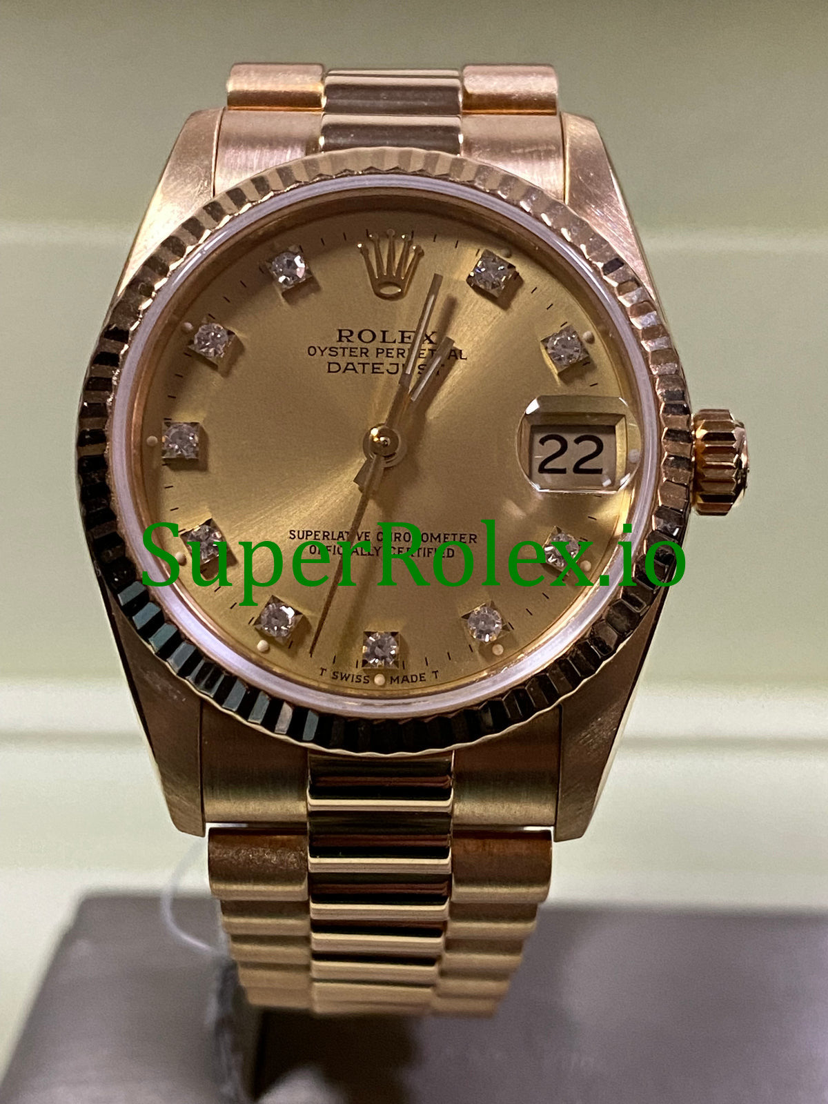 Rolex Datejust 31 Yellow Gold Diamond Dial Ref.68278