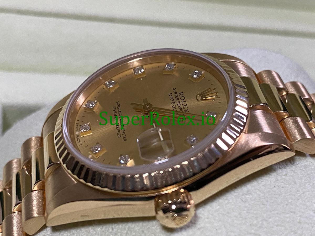 Rolex Datejust 31 Yellow Gold Diamond Dial Ref.68278