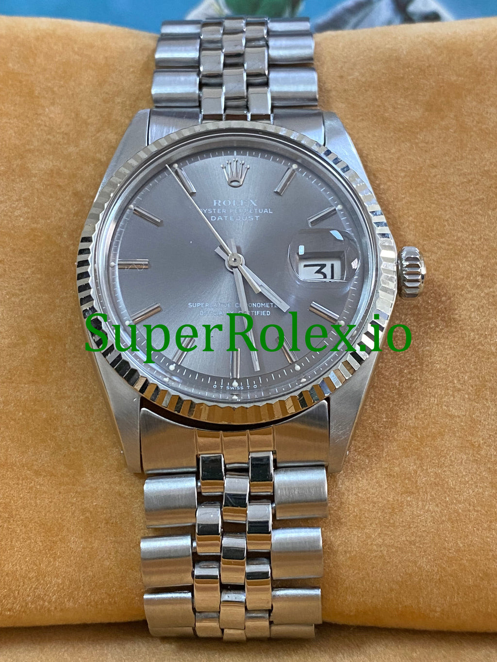 Rolex Steel Grey Index Dial Datejust 36 Ref.1601