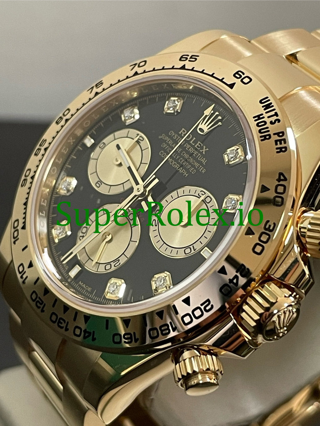 Rolex Cosmograph Daytona 40 Yellow Gold Black Diamond Dial Ref.126508