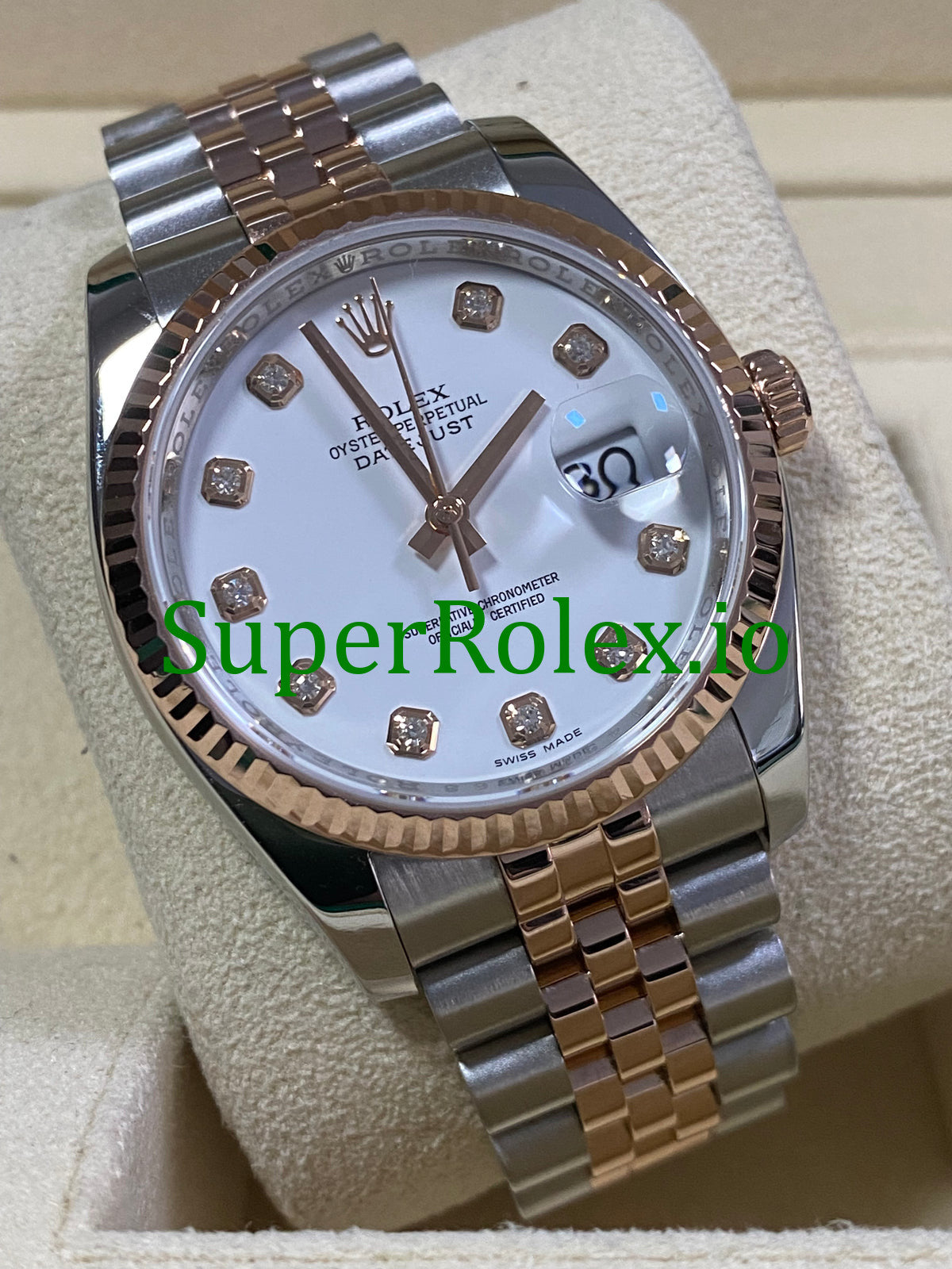 Rolex Datejust 36 Everose Gold White Diamond Dial Ref.116231