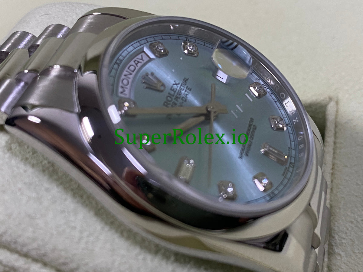 Rolex Platinum Day-Date 36MM Ice Blue Diamond Dial Ref.118206