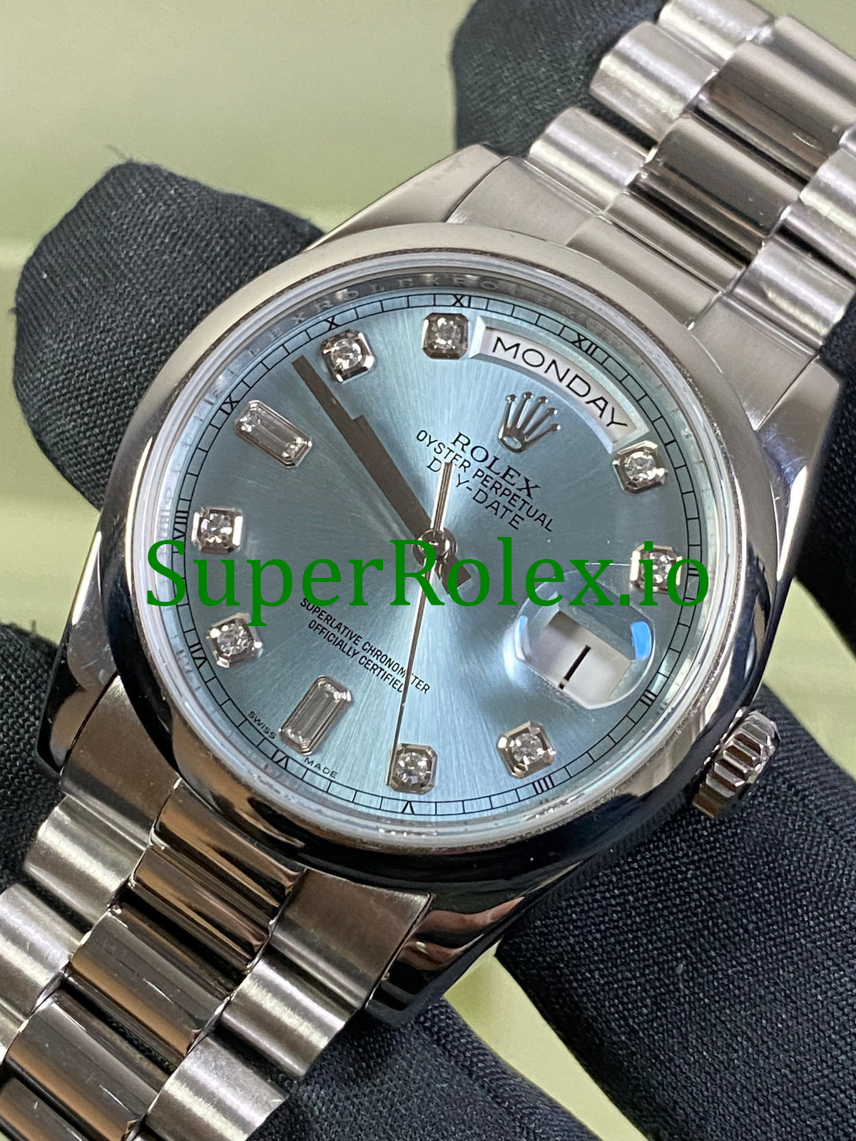 Rolex Platinum Day-Date 36MM Ice Blue Diamond Dial Ref.118206