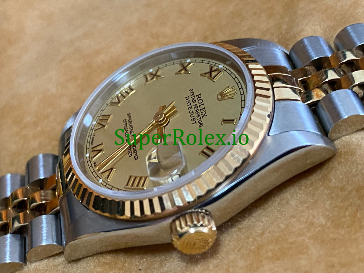 Rolex Datejust 31 Yellow Gold Champagne Roman Dial Ref.68273