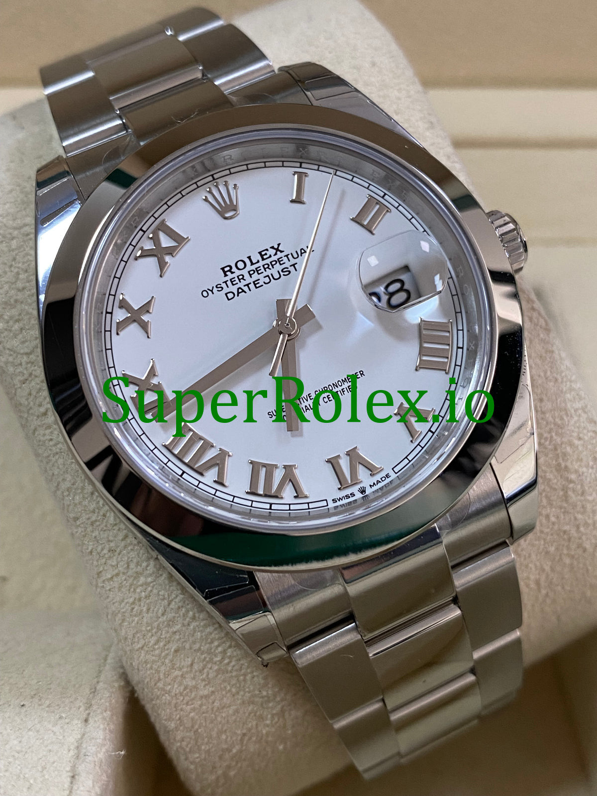 Rolex Datejust 41 Steel White Roman Dial Ref.126300