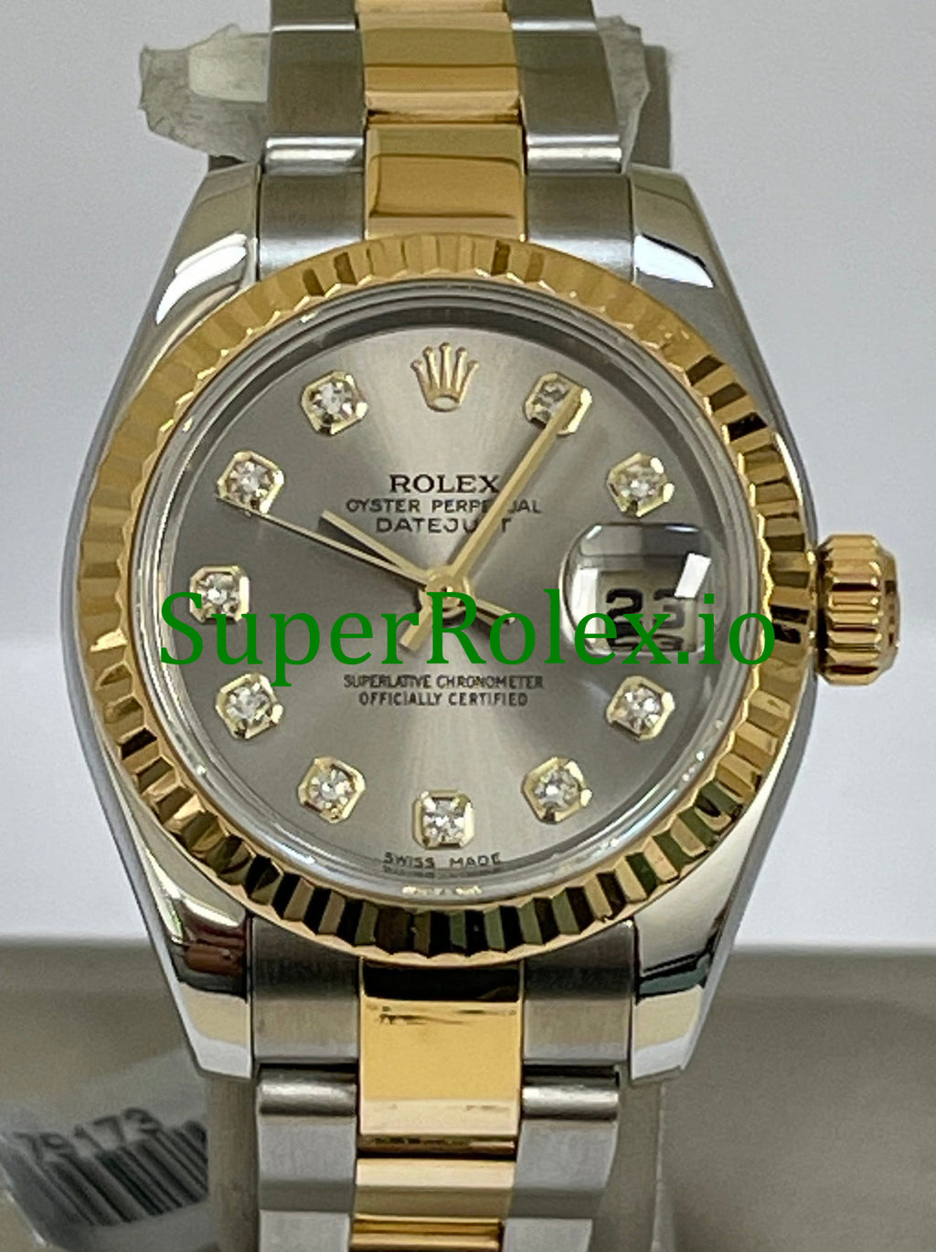 Rolex Lady-Datejust 26 Yellow Gold and Steel Diamond Dial Ref.179173