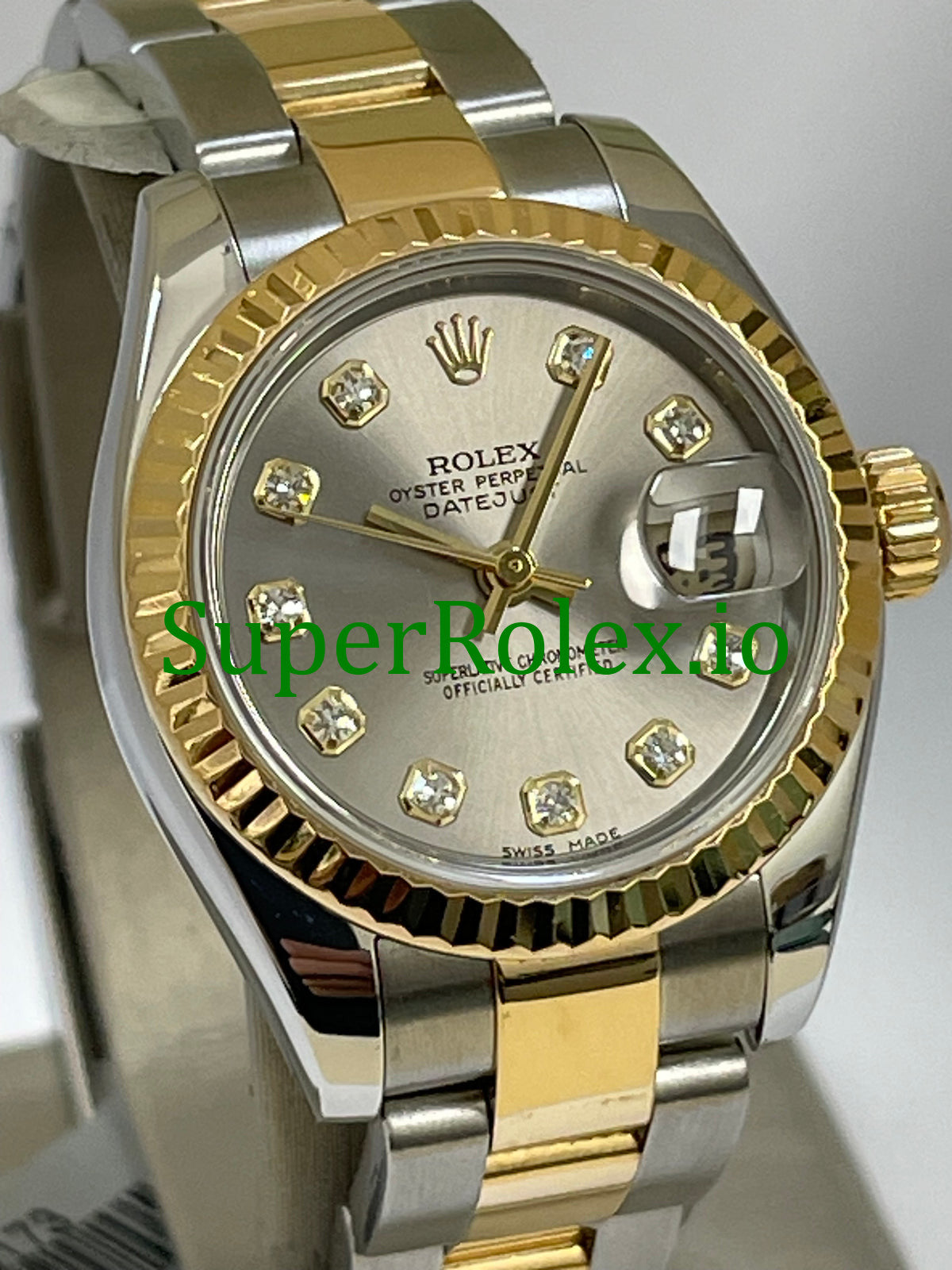 Rolex Lady-Datejust 26 Yellow Gold and Steel Diamond Dial Ref.179173