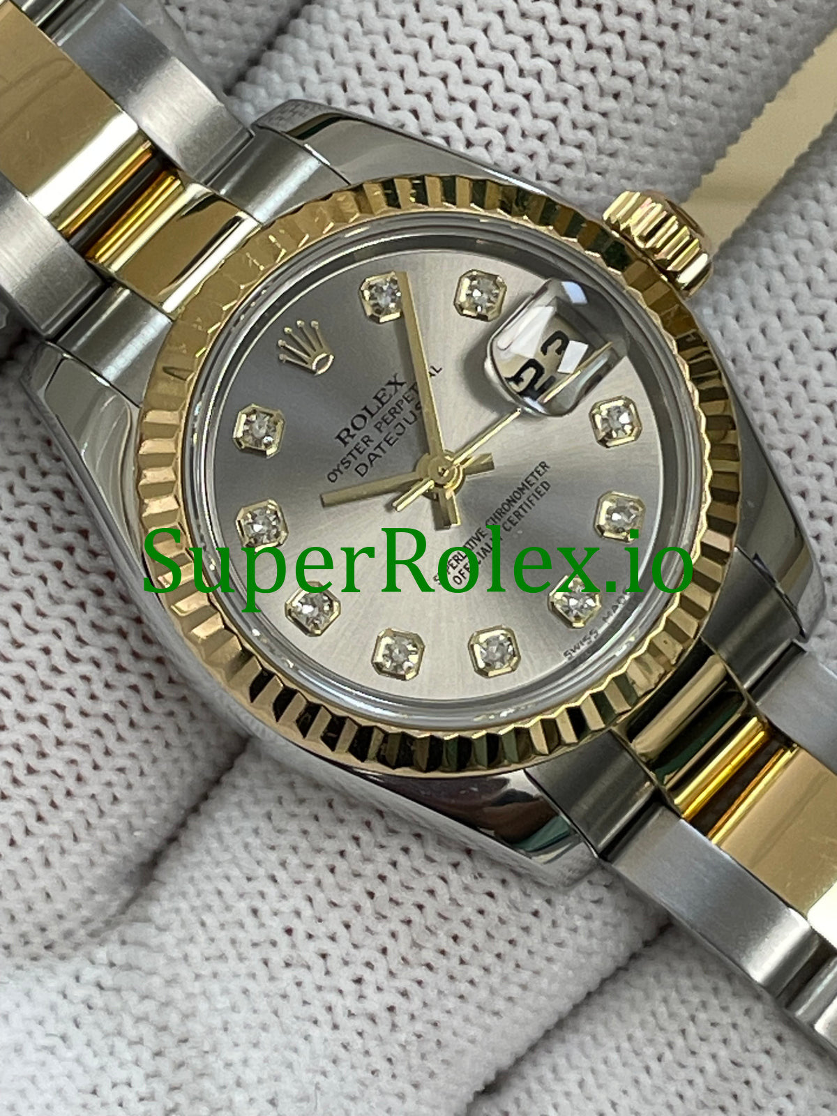 Rolex Lady-Datejust 26 Yellow Gold and Steel Diamond Dial Ref.179173