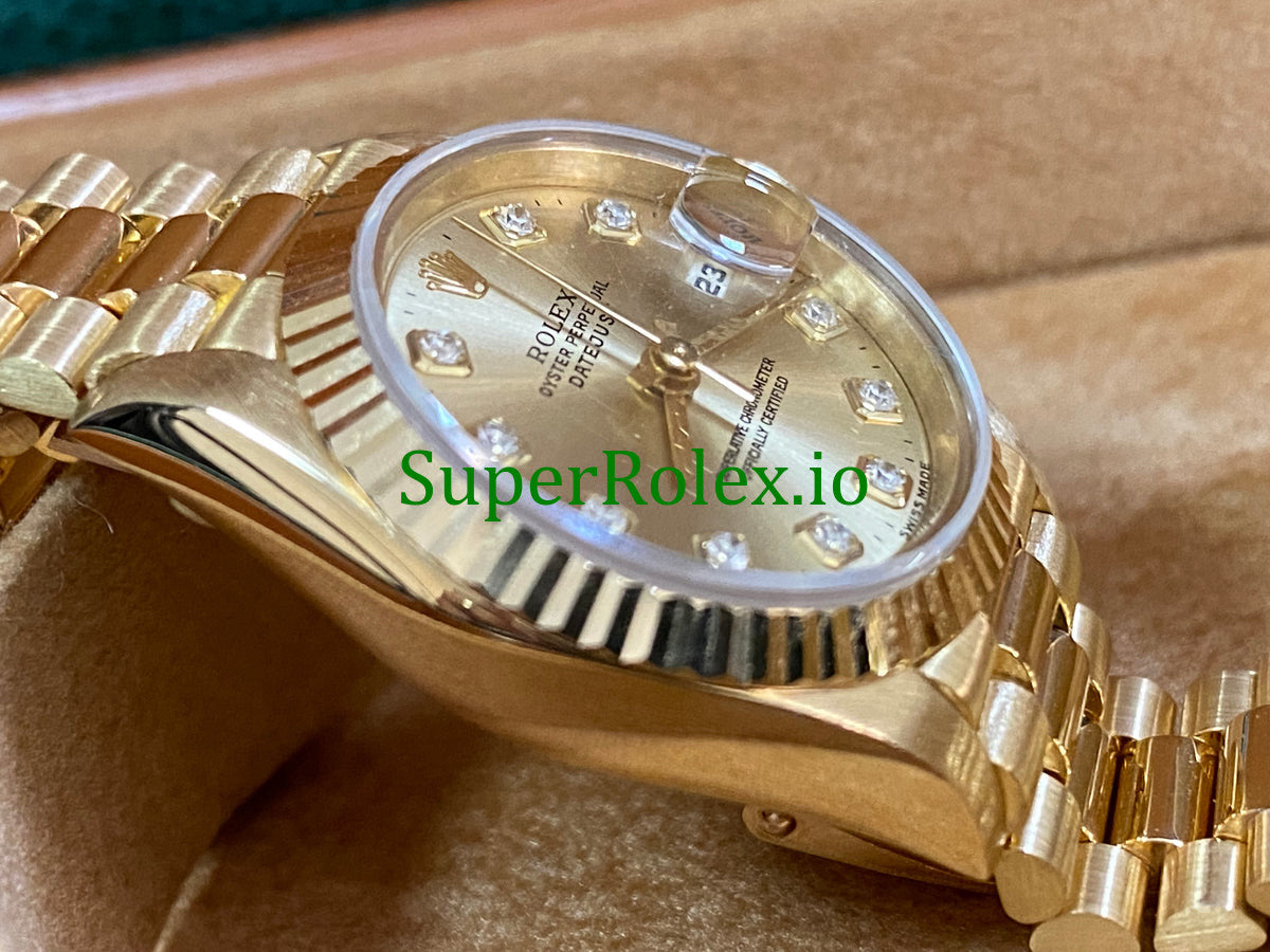 Rolex Lady-Datejust 26MM Champagne Diamond Dial Ref.69178
