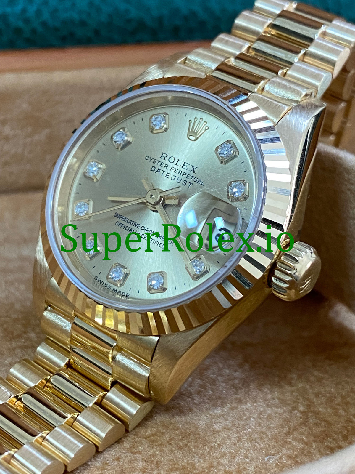 Rolex Lady-Datejust 26MM Champagne Diamond Dial Ref.69178