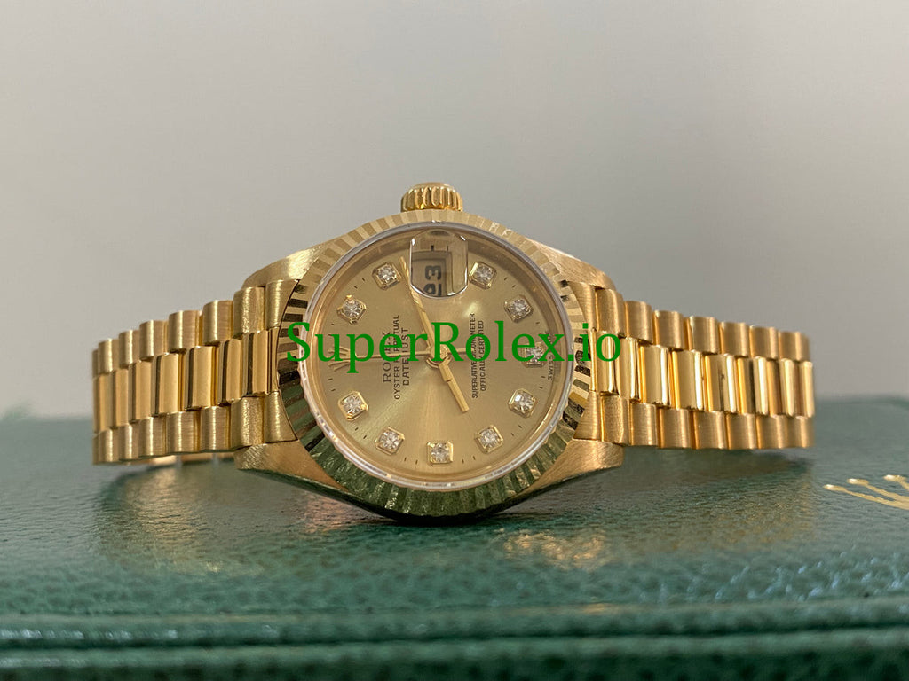 Rolex Lady-Datejust 26MM Champagne Diamond Dial Ref.69178